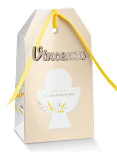 Scatoline per Prima Comunione bustina personalizzate nome legno