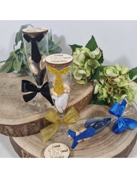 Portaconfetti 18 anni calice con tappo personalizzato