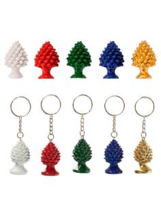 Pigna siciliana bomboniera calamite e portachiavi in ceramica