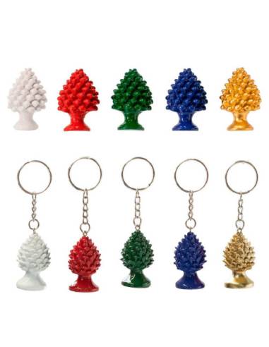 Pigna siciliana bomboniera calamite e portachiavi in ceramica