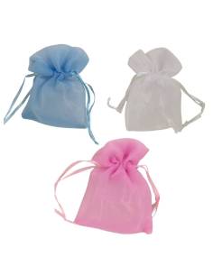 Sacchetti bianchi, celesti e rosa