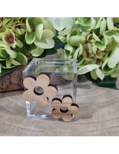 Scatoline per confetti Comunione fiori legno
