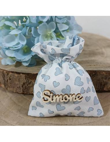 Sacchetti bomboniere Battesimo bimbo personalizzati e fantasia cuori