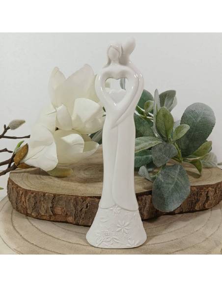 Stock Bomboniere Matrimonio sposi stilizzati porcellana bianca