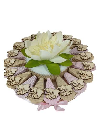 Torta bomboniera elefantino Dumbo rosa per bimba