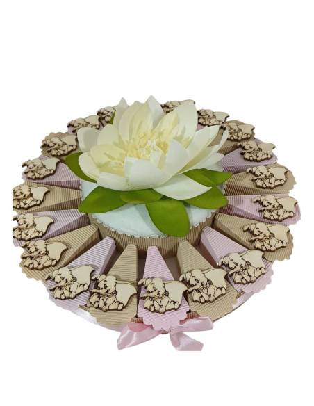 Torta bomboniera elefantino Dumbo rosa per bimba