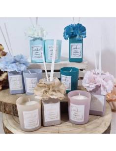 Bomboniere candele set profumatore fiori