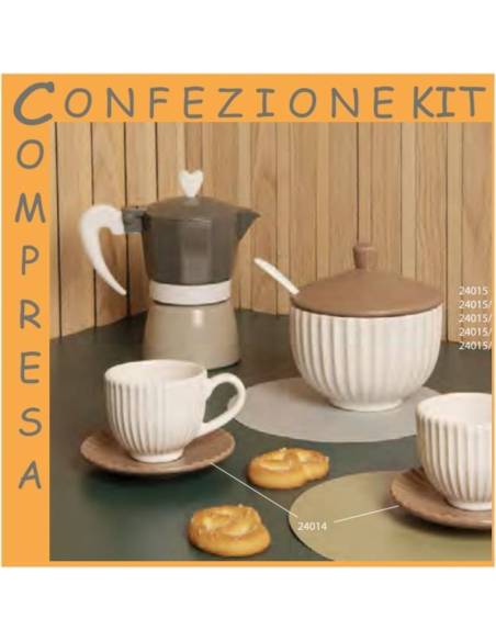 Claraluna bomboniere set tazzine zuccheriera plissé