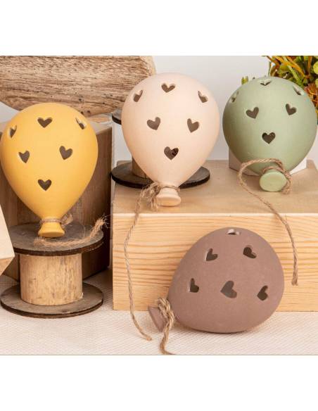 Palloncini bomboniere ceramica satinata a luce led