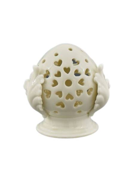 Bomboniere matrimonio pumo ceramica bianca luce led cuori