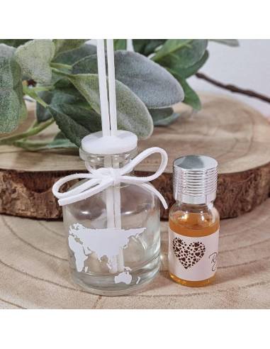 Bomboniere viaggio profumatore in vetro stampa cartina geografica