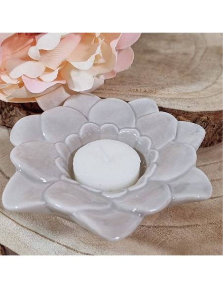 Bomboniere matrimonio portacandela fiore tealight yankee candle