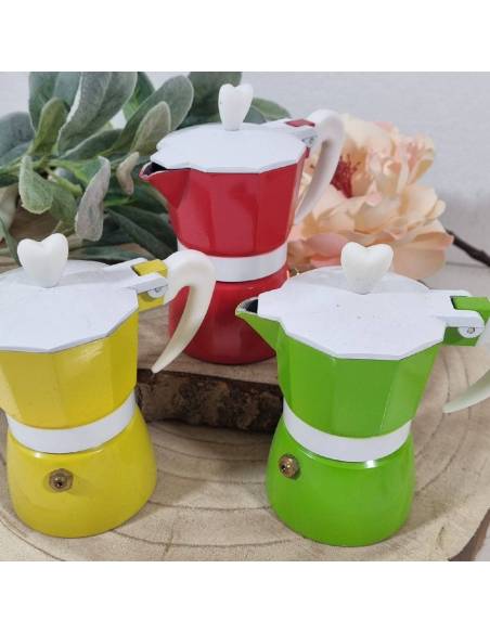 Economiche bomboniere matrimonio utili caffettiera colorate miste