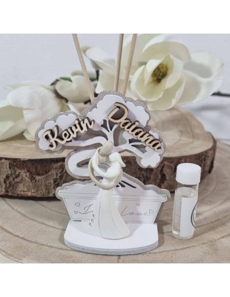 Bomboniere albero della vita profumatore bonsai sposi personalizzati