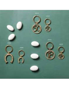 Portachiavi bomboniere Claraluna utili dorati