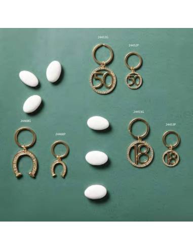 Portachiavi bomboniere Claraluna utili dorati