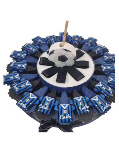 Torta bomboniere inter nero blu a magneti maglietta nome