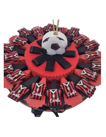 Torta bomboniere milan magneti maglietta rosso nera personalizzate con nome