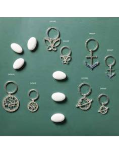 Portachiavi bomboniere ciondolo Claraluna argentati