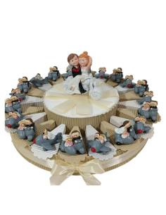 Torta Bomboniere matrimonio tema viaggio statuine