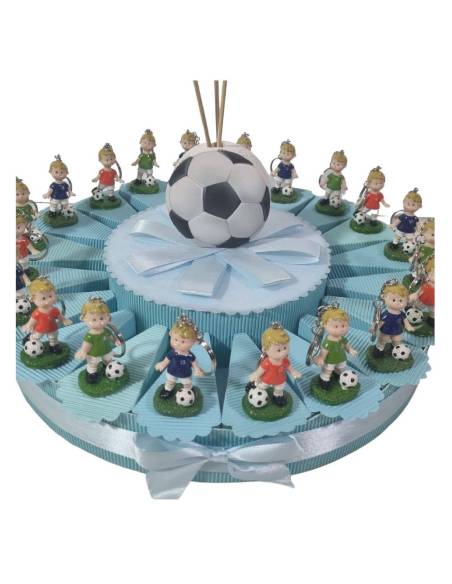 Torta Bomboniera calcio portachiavi colorati