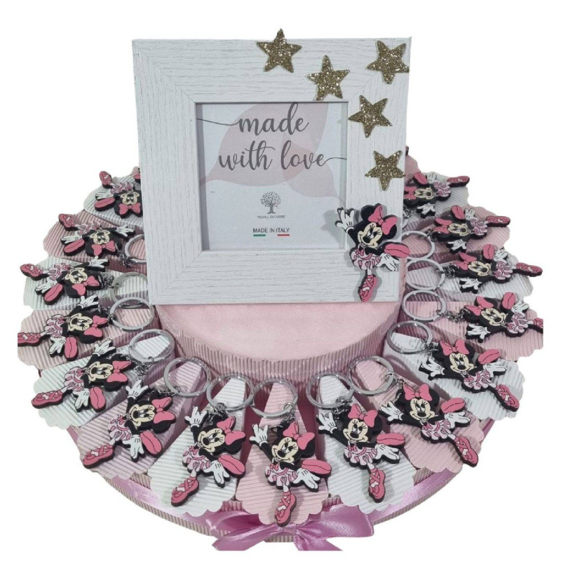 Torta bomboniere Minnie ballerina portachiavi