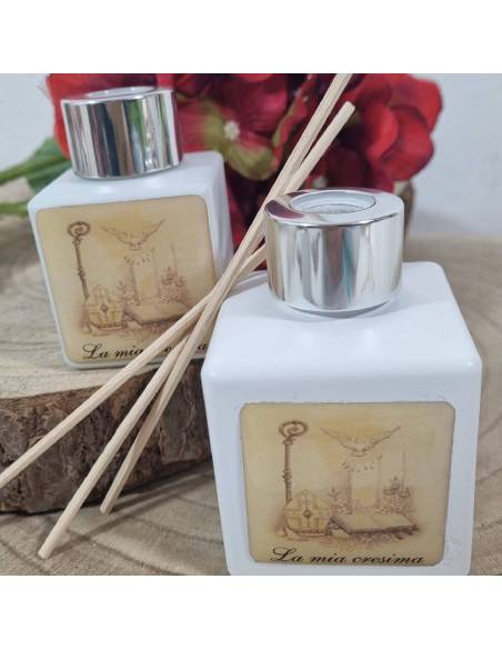 Bomboniere Cresima profumatore bianco immagine sacra