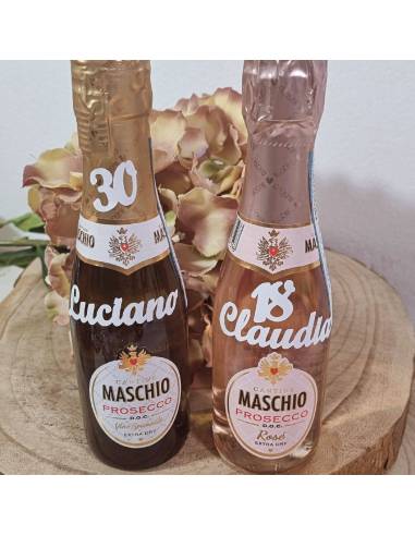 Mini bottiglie prosecco bomboniere personalizzate compleanno