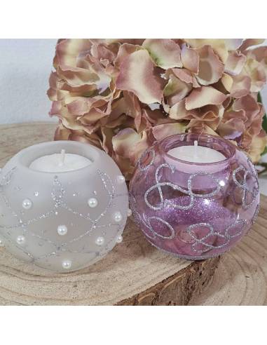 Bomboniere battesimo originali portacandela vetro soffiato