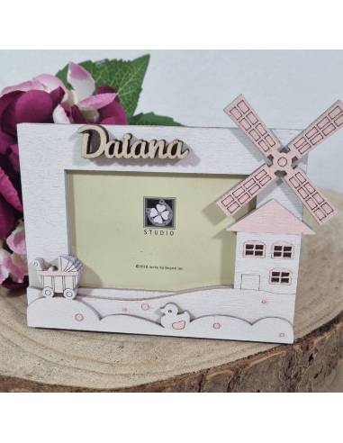 Portafoto bomboniera Battesimo bambina shabby chic CON NOME