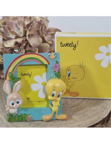 Bomboniere Battesimo Tweety portafoto arcobaleno