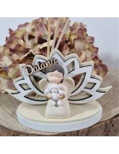 Bomboniere Battesimo con nome Angeli profumatori fiore