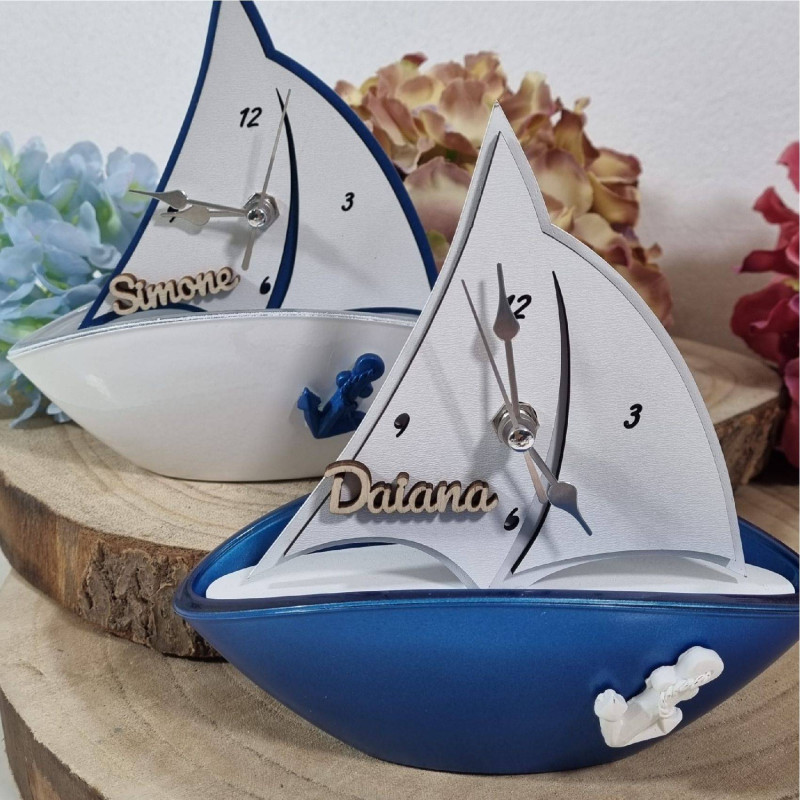 Bomboniere tema mare economiche orologio personalizzato barca a vela