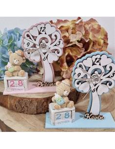 Bomboniere Battesimo utili orologio  orsetto calendario