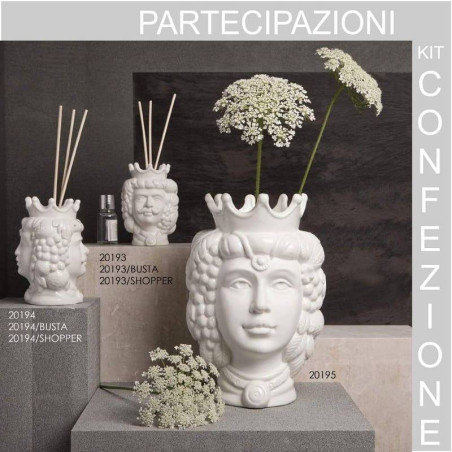 Visi siciliani uomo e donna in porcellana profumatori Bomboniere Claraluna | Sindy Bomboniere