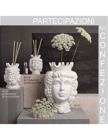 Teste di Moro vaso Claraluna bomboniera in porcellana tradizione Siciliana