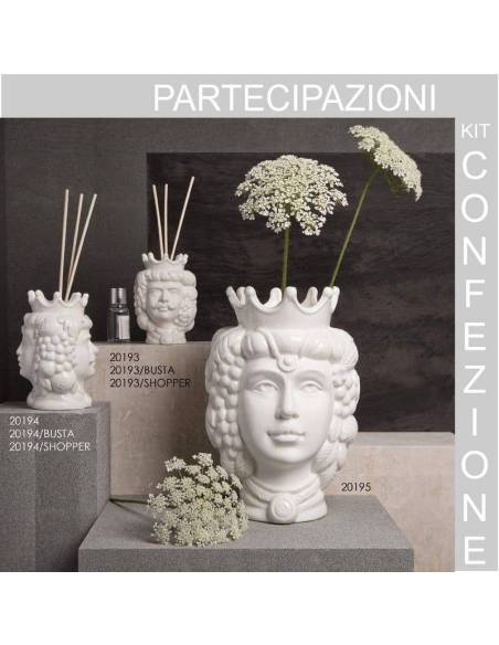 Teste di Moro vaso Claraluna bomboniera in porcellana tradizione Siciliana