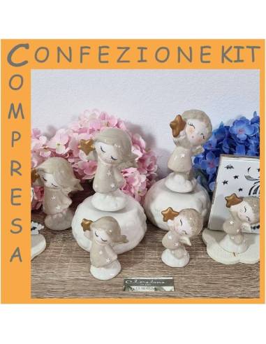 Prima Comunione bomboniere Claraluna Comunione angeli stella oro