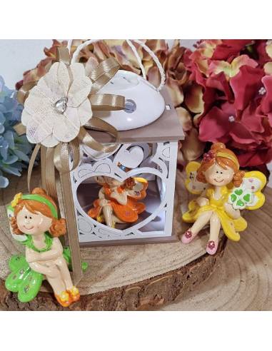 Lanterna bomboniere fatine luce led con fiocco