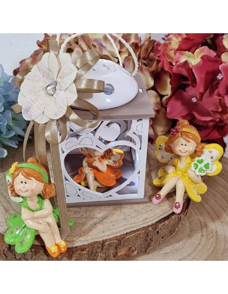 Lanterna bomboniere fatine luce led con fiocco