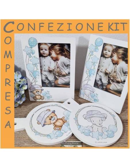 Maschietto Claraluna bomboniere Battesimo utili orsetti e elefanti