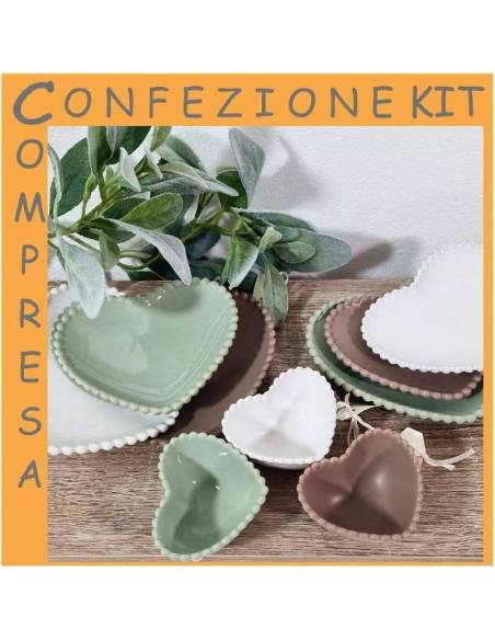 Claraluna bomboniere utili piattino cuore ideali per aperitivo e antipasto