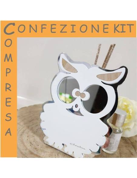 Claraluna bomboniere diffusore gufetto tenero con legnetti profumatori