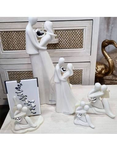 Bomboniere matrimonio sposi stilizzati Claraluna cuore argentato