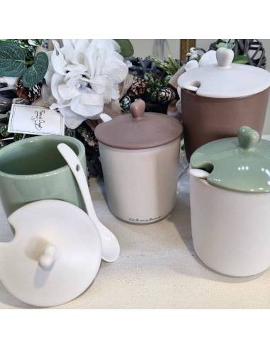 Bomboniere Claraluna utili zuccheriera ceramica con cucchiaino