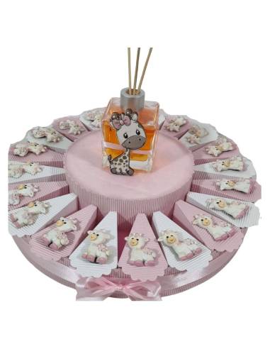 Torta bomboniere nascita bimba giraffa magnete