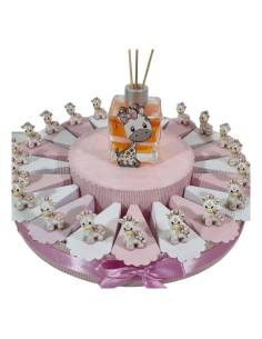 Torta bomboniere nascita bimba giraffa statuetta
