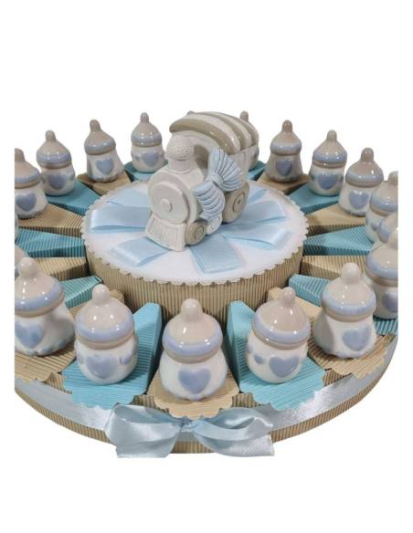 Torta Bomboniere nascita bimbo biberon e trenino