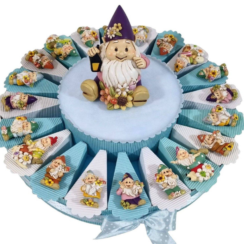TORTA BOMBONIERE GNOMO FOLLETTO bimbo magnete
