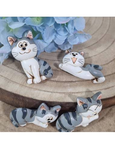 Bomboniere nascita maschietto calamite gattino grigio